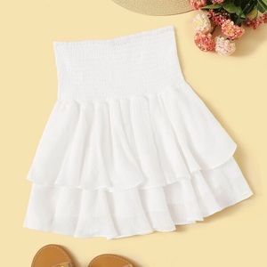 SHEIN white ruffle skirt